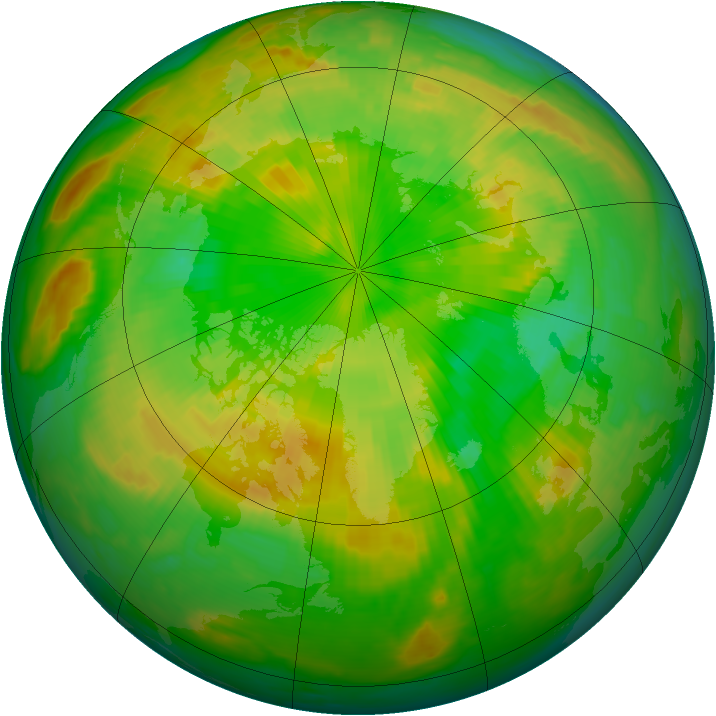 Arctic ozone map for 12 June 1999